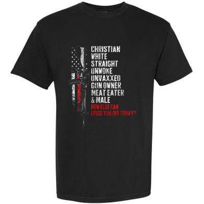 Christian White Straight Unwoke Unvaxxed Gun Owner Garment-Dyed Heavyweight T-Shirt