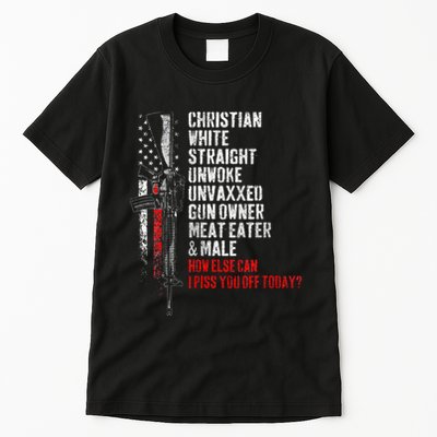 Christian White Straight Unwoke Unvaxxed Gun Owner Tall T-Shirt