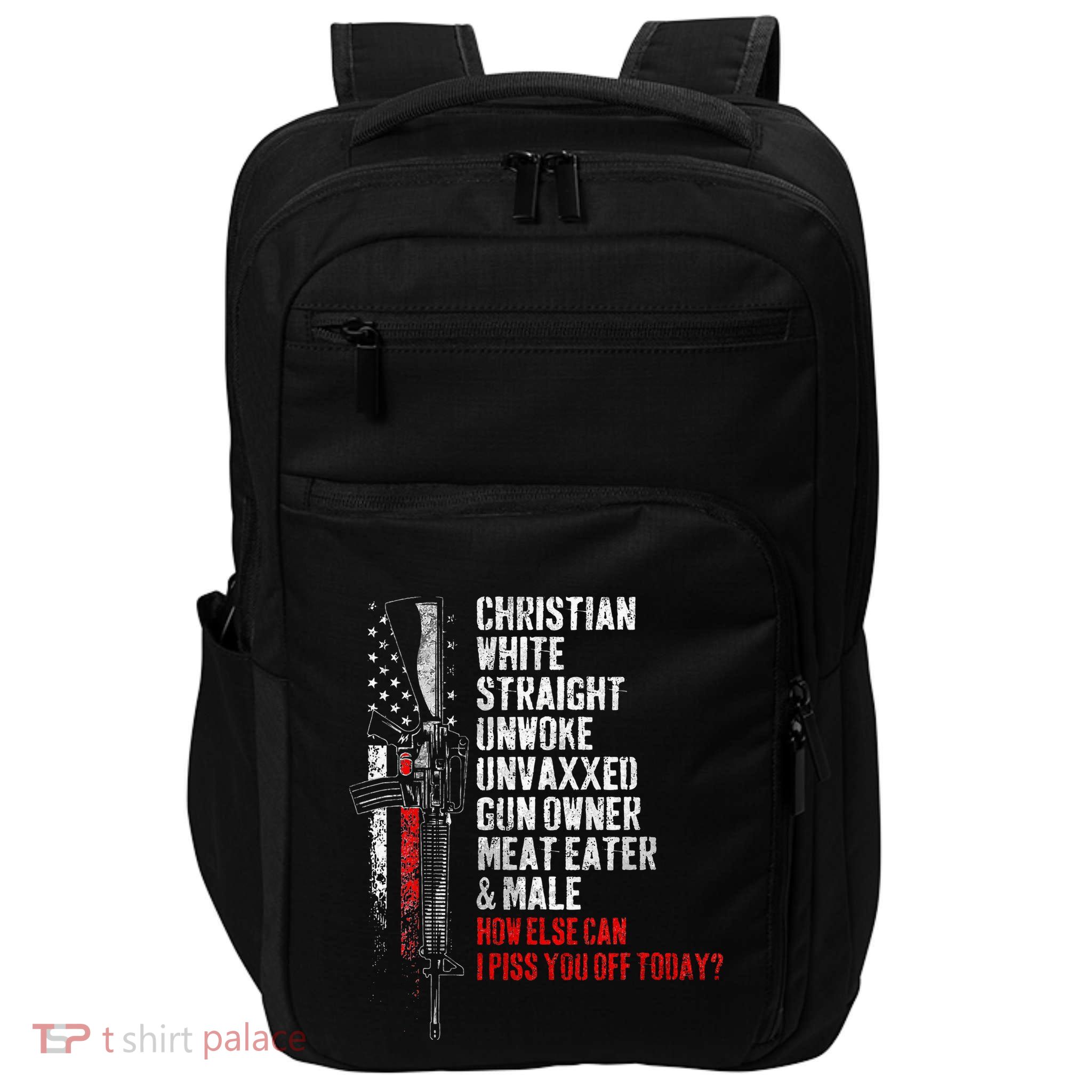 Christian White Straight Unwoke Unvaxxed Gun Owner Impact Tech Backpack