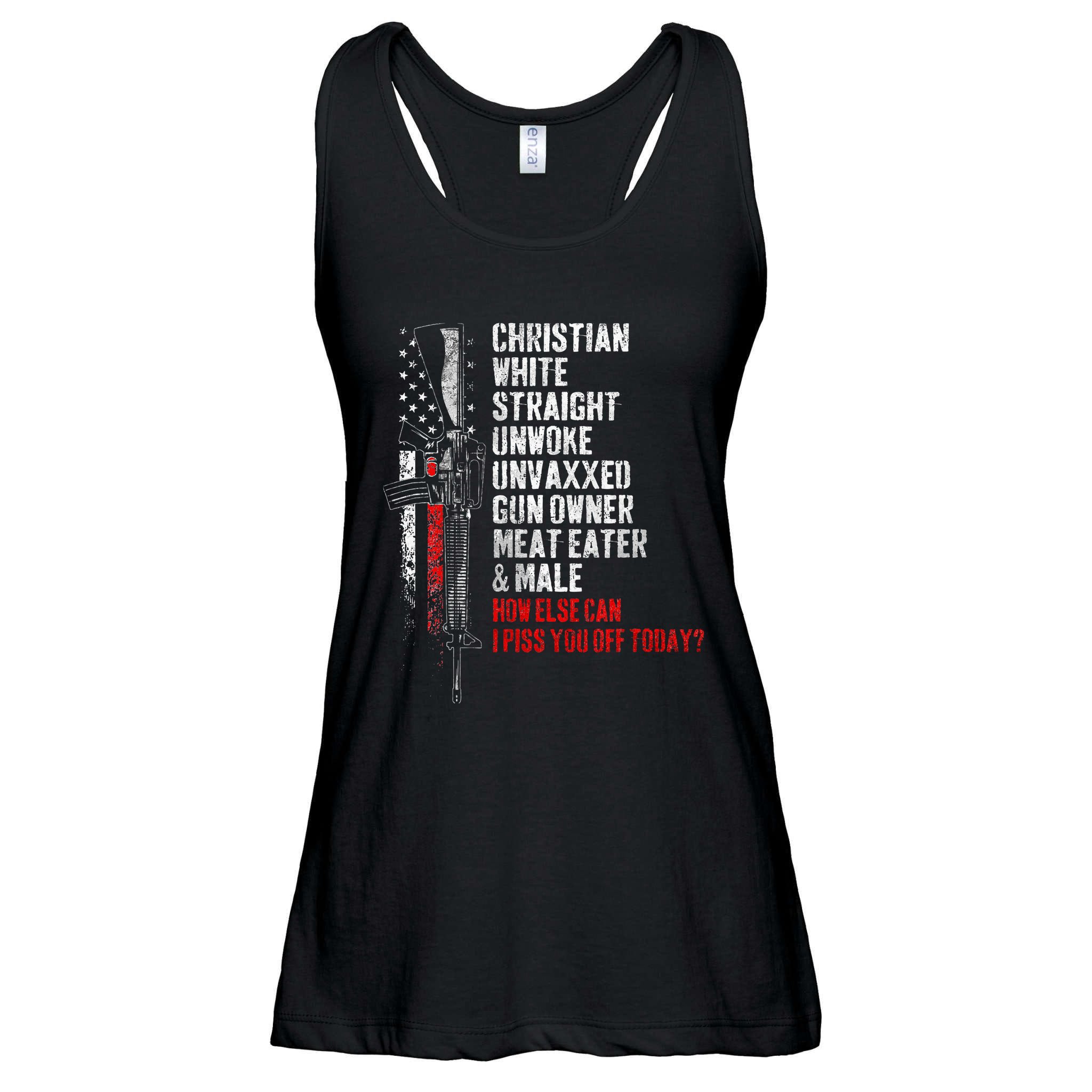 Christian White Straight Unwoke Unvaxxed Gun Owner Ladies Essential Flowy Tank