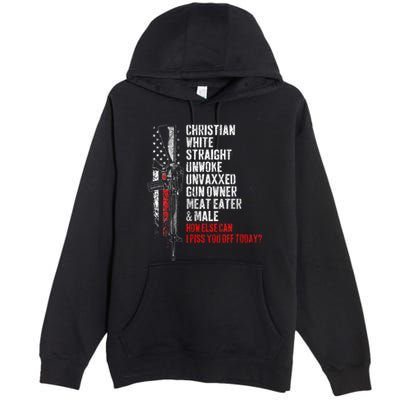 Christian White Straight Unwoke Unvaxxed Gun Owner Premium Pullover Hoodie