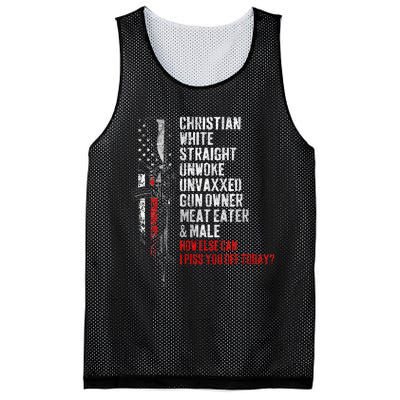 Christian White Straight Unwoke Unvaxxed Gun Owner Mesh Reversible Basketball Jersey Tank