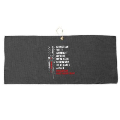 Christian White Straight Unwoke Unvaxxed Gun Owner Large Microfiber Waffle Golf Towel