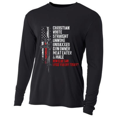 Christian White Straight Unwoke Unvaxxed Gun Owner Cooling Performance Long Sleeve Crew