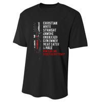 Christian White Straight Unwoke Unvaxxed Gun Owner Performance Sprint T-Shirt