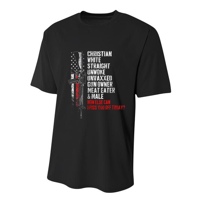 Christian White Straight Unwoke Unvaxxed Gun Owner Youth Performance Sprint T-Shirt