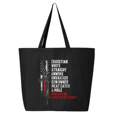 Christian White Straight Unwoke Unvaxxed Gun Owner 25L Jumbo Tote