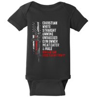 Christian White Straight Unwoke Unvaxxed Gun Owner Baby Bodysuit