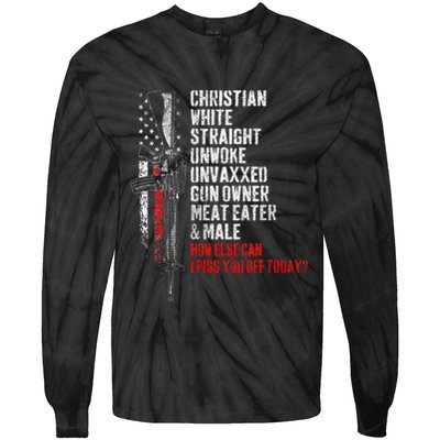 Christian White Straight Unwoke Unvaxxed Gun Owner Tie-Dye Long Sleeve Shirt