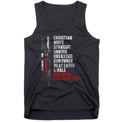 Christian White Straight Unwoke Unvaxxed Gun Owner Tank Top