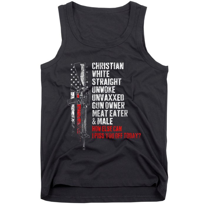 Christian White Straight Unwoke Unvaxxed Gun Owner Tank Top