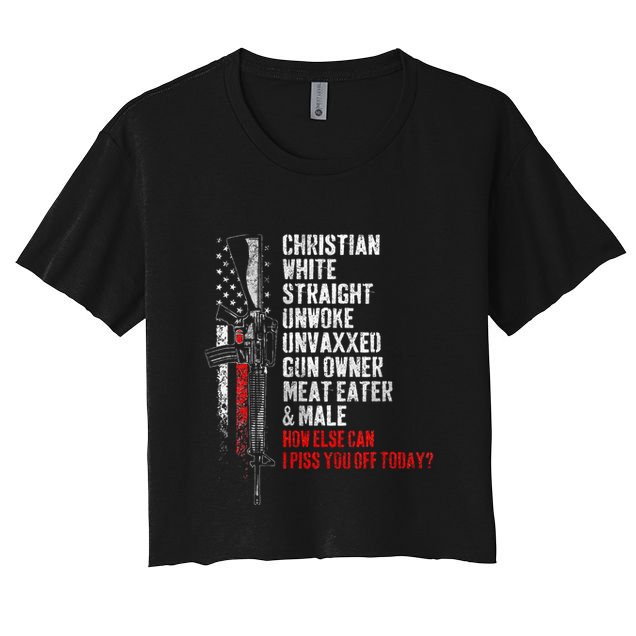 Christian White Straight Unwoke Unvaxxed Gun Owner Crop Top