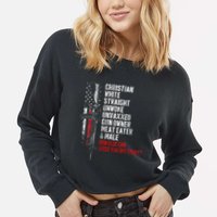 Christian White Straight Unwoke Unvaxxed Gun Owner Cropped Pullover Crew