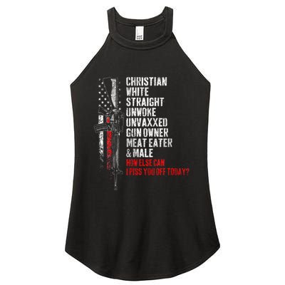Christian White Straight Unwoke Unvaxxed Gun Owner Women's Perfect Tri Rocker Tank