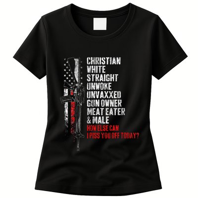 Christian White Straight Unwoke Unvaxxed Gun Owner Womens T-Shirt