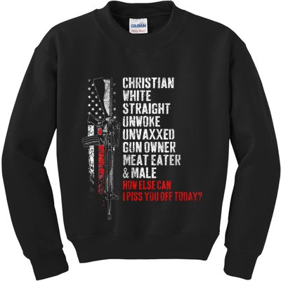 Christian White Straight Unwoke Unvaxxed Gun Owner Kids Sweatshirt