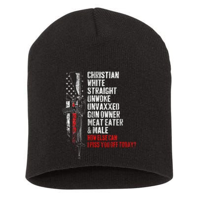 Christian White Straight Unwoke Unvaxxed Gun Owner Short Acrylic Beanie