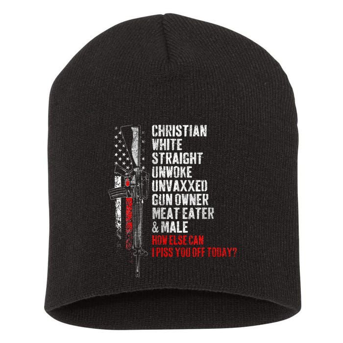 Christian White Straight Unwoke Unvaxxed Gun Owner Short Acrylic Beanie