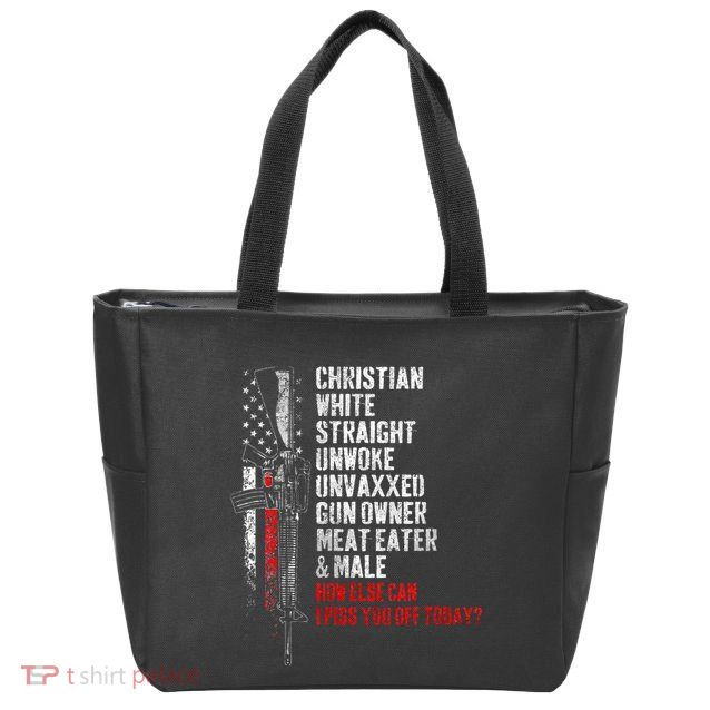 Christian White Straight Unwoke Unvaxxed Gun Owner Zip Tote Bag