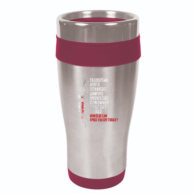 Christian White Straight Unwoke Unvaxxed Gun Owner 16oz Travel Tumbler