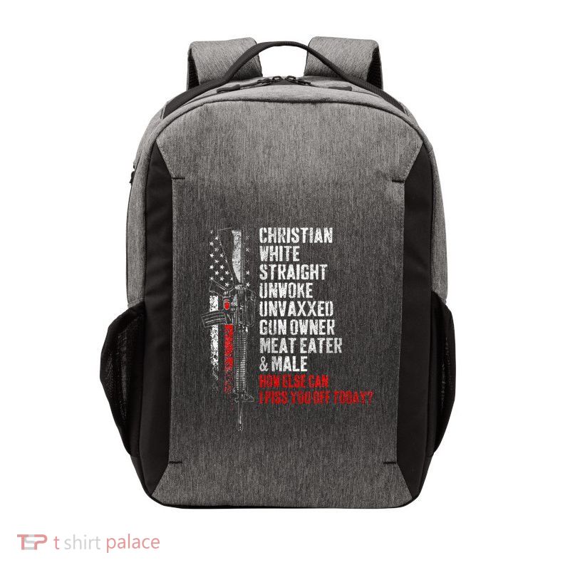 Christian White Straight Unwoke Unvaxxed Gun Owner Vector Backpack
