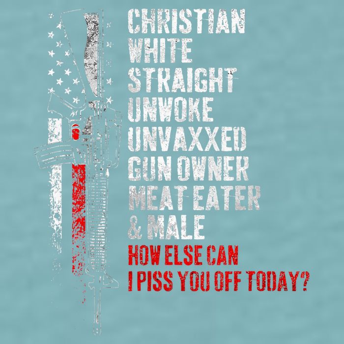 Christian White Straight Unwoke Unvaxxed Gun Owner Sueded Cloud Jersey T-Shirt