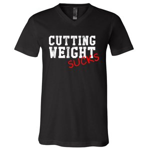 Cutting Weight Sucks Wrestling High School College V-Neck T-Shirt