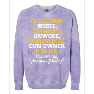 Christian White Straight Unwoke Pureblood Gun Owner & Male Colorblast Crewneck Sweatshirt