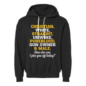 Christian White Straight Unwoke Pureblood Gun Owner & Male Garment-Dyed Fleece Hoodie