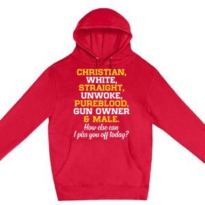 Christian White Straight Unwoke Pureblood Gun Owner & Male Premium Pullover Hoodie