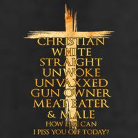 Christian White Straight Unwoke Unvaxxed Gun Owner How Else Can I Piss You Off T 7 Panel Mesh Trucker Snapback Hat