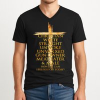 Christian White Straight Unwoke Unvaxxed Gun Owner How Else Can I Piss You Off T V-Neck T-Shirt