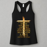 Christian White Straight Unwoke Unvaxxed Gun Owner How Else Can I Piss You Off T Womens Tank Top
