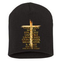 Christian White Straight Unwoke Unvaxxed Gun Owner How Else Can I Piss You Off T Short Acrylic Beanie