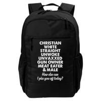 Christian White Straight Unwoke Unvaxxed Gun Owner Backpack
