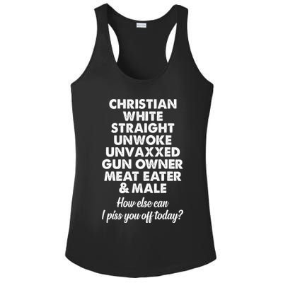 Christian White Straight Unwoke Unvaxxed Gun Owner Ladies PosiCharge Competitor Racerback Tank