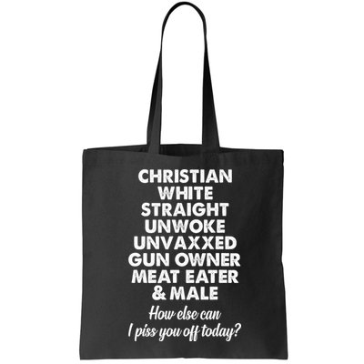 Christian White Straight Unwoke Unvaxxed Gun Owner Bag