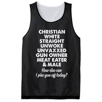 Christian White Straight Unwoke Unvaxxed Gun Owner Mesh Reversible Basketball Jersey Tank