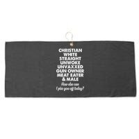 Christian White Straight Unwoke Unvaxxed Gun Owner Large Microfiber Waffle Golf Towel