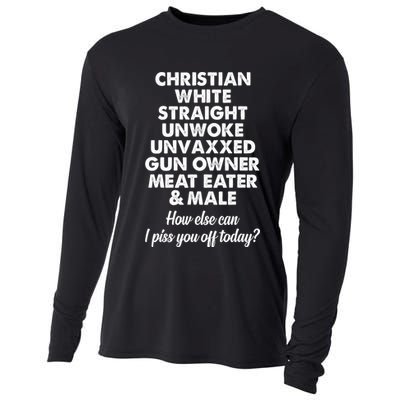 Christian White Straight Unwoke Unvaxxed Gun Owner Cooling Performance Long Sleeve Crew