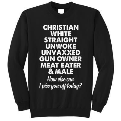 Christian White Straight Unwoke Unvaxxed Gun Owner Tall Sweatshirt