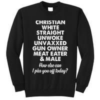 Christian White Straight Unwoke Unvaxxed Gun Owner Tall Sweatshirt