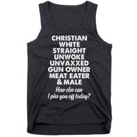 Christian White Straight Unwoke Unvaxxed Gun Owner Tank Top