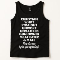 Christian White Straight Unwoke Unvaxxed Gun Owner Tank Top