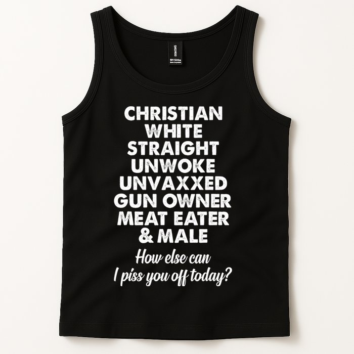 Christian White Straight Unwoke Unvaxxed Gun Owner Tank Top