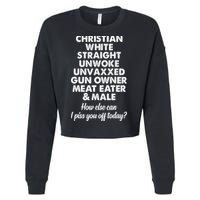 Christian White Straight Unwoke Unvaxxed Gun Owner Cropped Pullover Crew