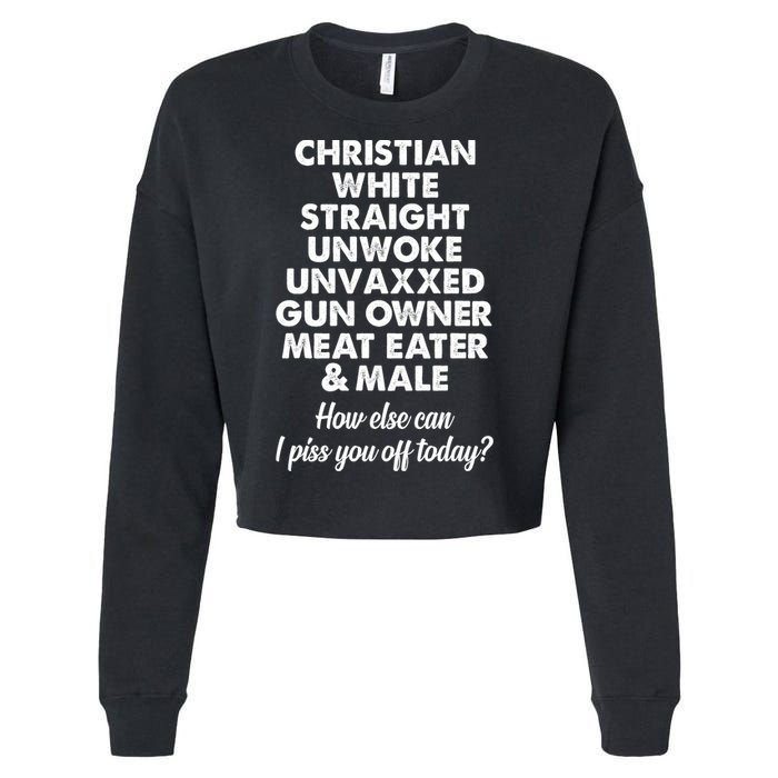 Christian White Straight Unwoke Unvaxxed Gun Owner Cropped Pullover Crew