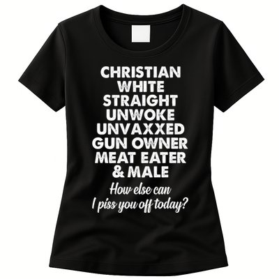 Christian White Straight Unwoke Unvaxxed Gun Owner Womens T-Shirt