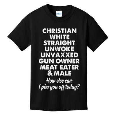 Christian White Straight Unwoke Unvaxxed Gun Owner Kids T-Shirt