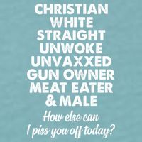 Christian White Straight Unwoke Unvaxxed Gun Owner Sueded Cloud Jersey T-Shirt